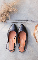 Oriana ballet flats black crocodile - 48h 