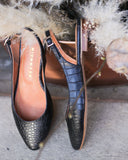 Oriana ballet flats black crocodile - 48h 