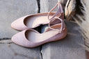 Grace nude suede ballet flats - 48h
