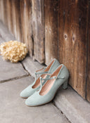 Obcasy Astrid szałwiowy zamsz - 48h