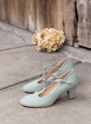 Obcasy Astrid szałwiowy zamsz - 48h