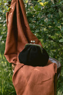 Torebka z biglem mała czarny zamsz