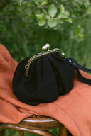 Torebka z biglem mała czarny zamsz