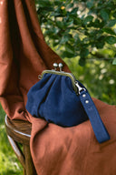 Torebka z biglem mała granatowy zamsz