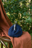 Torebka z biglem mała granatowy zamsz