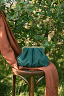 Torebka z biglem zielony zamsz