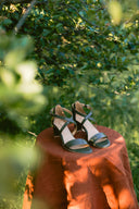 Sandały na obcasie Olivia olive green - outlet