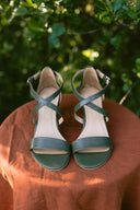 Sandały na obcasie Olivia olive green - outlet
