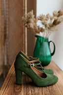 Greta heels green suede - 48h 