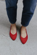 Audrey red suede ballet flats - 48h