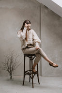 Baleriny Mary-Jane zamsz cigaro