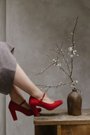 Luna rote Wildleder-Pumps 