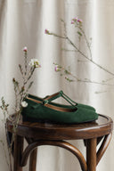 Lotta grüne Wildleder-Ballerinas