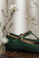 Baleriny Lotta zielony zamsz