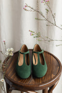 Baleriny Lotta zielony zamsz