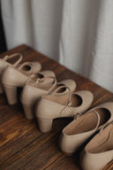 Beige Mary-Jane Ballerinas
