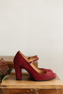 Luna Burgundy Suede Heels 