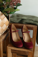 Luna Burgundy Suede Heels 