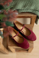 Mary-Jane ballet flats burgundy suede - 48h