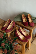 Luna Burgundy Suede Heels 