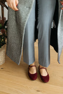 Mary-Jane ballet flats burgundy suede - 48h