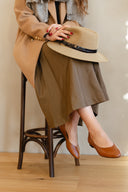 Baleriny Audrey koniakowy brąz