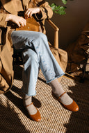 Baleriny Mary-Jane koniakowy brąz - 48h