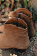 Stiefeletten mit Reißverschluss, braun Cigaro Veloursleder/ braune Sohle