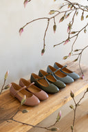 Baleriny Mary-Jane dusty pink