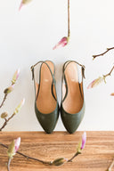 Baleriny Oriana olive green - 48h