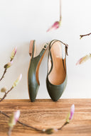 Baleriny Oriana olive green - 48h