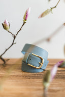Szeroki pasek dusty blue - 48h