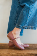 Baleriny Mary-Jane dusty pink