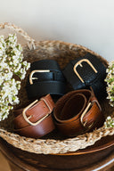 Szeroki pasek czarny krokodyl