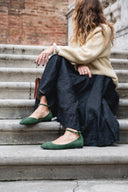 Grace ballet flats green suede - 48h