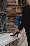 Luna Burgundy Suede Heels 