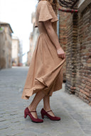 Obcasy Astrid burgundowy zamsz