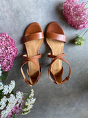 Olivia cognacbraune High-Heel-Sandalen – Outlet
