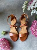 Olivia cognacbraune High-Heel-Sandalen – Outlet