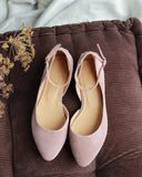 Grace Ballerinas aus puderfarbenem Wildleder 