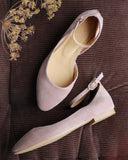 Grace Ballerinas aus puderfarbenem Wildleder 