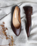 Audrey Brown Ballerinas aus Krokodilleder
