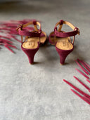 Josephine high heel sandals, suede, burgundy - 48h