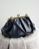 Chocolate brown handbag with clasp