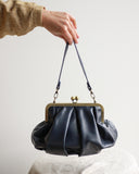 Chocolate brown handbag with clasp