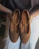 Lotta navy blue suede ballet flats