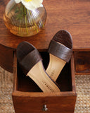 Lea brown crocodile flip-flops - 48h