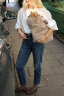 Torba shopper welur beż - 48h