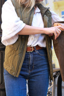 Wide cognac brown belt (ships in 48h)