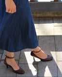 Elena green suede heels